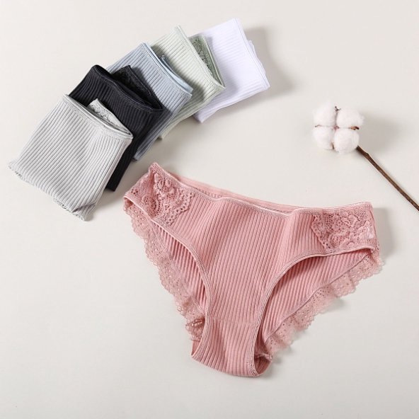 สินค้าพร้อมส่างจากไทย LoveIs Bra (N265) กางเกงในผ้าร่อง แต่งลายลูกไม้ รุ่นใหม่ ใส่สบาย ไม่อึดอัด ผ้านุ่ม ยืดได้เยอะ