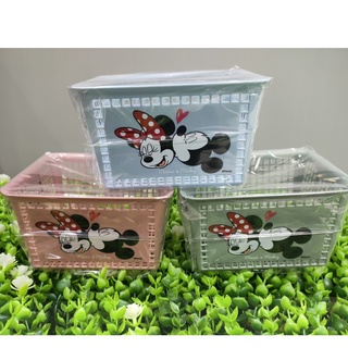 GL.ตระกร้าเหลี่ยมมีหูหิ้ว ลายมิกกี้จุ๊บมินนี่ Mickey Mouse(MGA0217450I001-003)