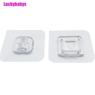 (Luckybabys) ตะขอสองด้านติดผนัง มีกาวในตัว 1 คู่ /