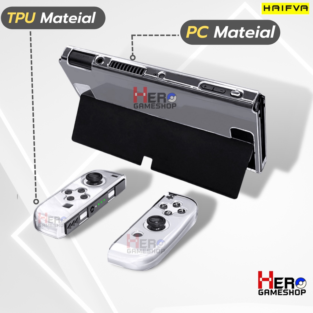 (HAIFVA) เคสใส เสียบ Dock ได้ Nintendo Switch OLED แท้  บางและเบาที่สุด นินเทนโด้สวิช TPU Hybrid Joy Con นิ่ม+เคสแข็ง