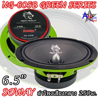 ลำโพงเสียงกลาง 6.5 นิ้ว กำลังขับสูงสุด 250วัตต์ SOWAY รุ่น NG-605B GREEN SERIES