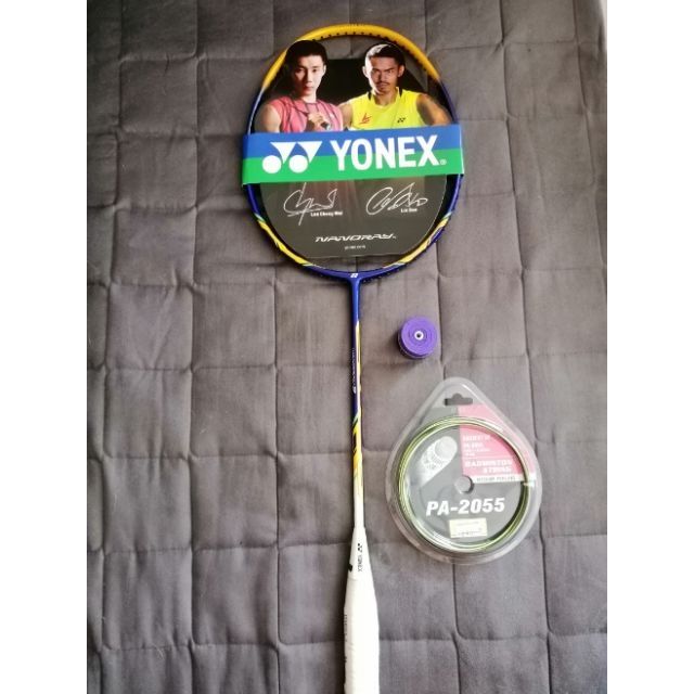 ไม้แบดมินตัน​ Yonex Nanoray9​ ของแท้รหัสTH  พร้อมเอ็นและกริ้บ