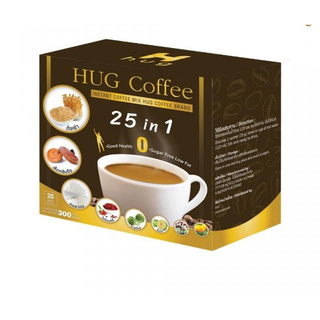 Hug coffeeฮักคอฟฟี่ 1กล่อง20ซอง กาแฟที่มีถั่งเช่า โสม คลอลาเจน