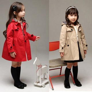 BABYGARDEN เสื้อแจ็คเก็ต Trench Coat สำหรับเด็กทารกผู้หญิง แขนยาว มีฮู้ด