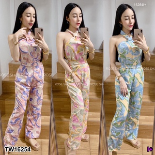 16254 Set 2 ชิ้น เสื้อคล้องคอ + กางเกงขายาว Set of 2 pieces: halter top + long pants