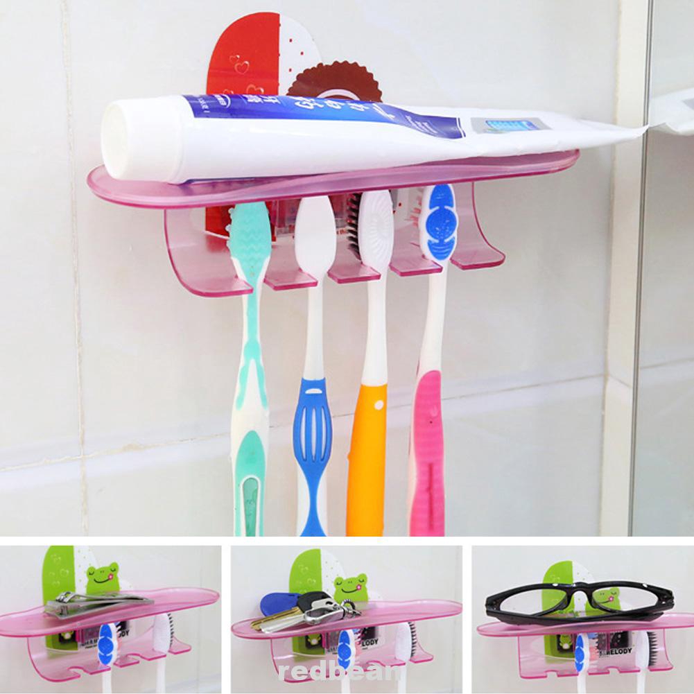 thumbnail image 2 of Bathroom Toothbrush Holder, Punchless Wall Mount Toothpaste Holder, Multifunctional Bathroom Organizer With Adhesive Hook, Removable, Perfect For 2 of 12