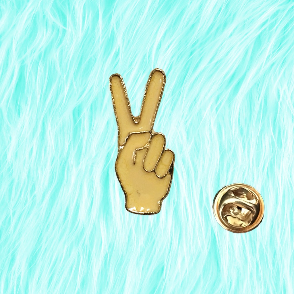 🌈เข็มกลัดโลหะ - ชูสองนิ้ว V Sign Finger