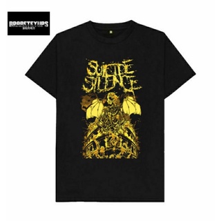 แขนสั้นcrew neckเสื้อยืด พิมพ์ลาย Suicide SILANCE BAND ROCK DISTRO สําหรับผู้ชาย และผู้หญิงS-XXXXL