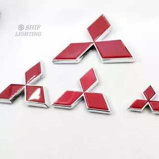 1 x ABS MITSUBISHI โลโก้รถ Auto ด้านหน้าด้านหลังฝาปิดป้ายสัญลักษณ์สติกเกอร์รูปลอกเปลี่ยน Mitsubishi