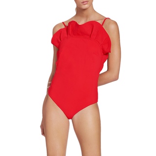 Angelys Balek    ชุดว่ายน้ำ  Orange Ruffle Swimsuit  รุ่น  FW20SW00103204 สีส้ม