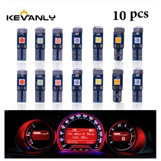 หลอดไฟรถยนต์ T5 Led Dashboard lights W3W 1.2W 3030Smd Dc12v Super Bright 3 Led 10 ชิ้น