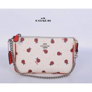 COACH HANDLE POUCH SIGNATURE LADYBUG PRINT