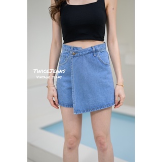 TwiceJeans กระโปรงกางเกง วินเทจ สียีนส์อ่อน