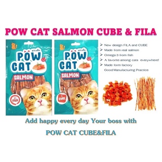 Mi  ขนมแมว อาหารทานเล่นสำหรับแมว ปลาเส้น ขนมสำหรับแมว POW CAT