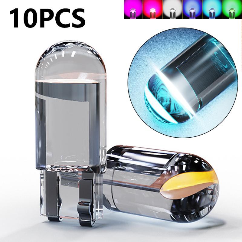 2021 ใหม่ 10pcs T10 W5W WY5W 168 501 2825 COB LED รถ Wedge ที่จอดรถไฟประตูด้านข้างโคมไฟป้ายทะเบียนอั