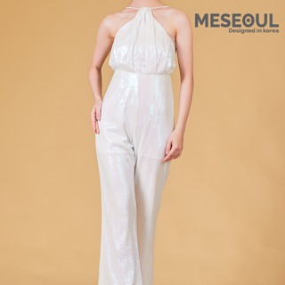 MESEOUL - จั๊มสูทกางเกงสายเดี่ยวปักเกร็ดเลื่อม