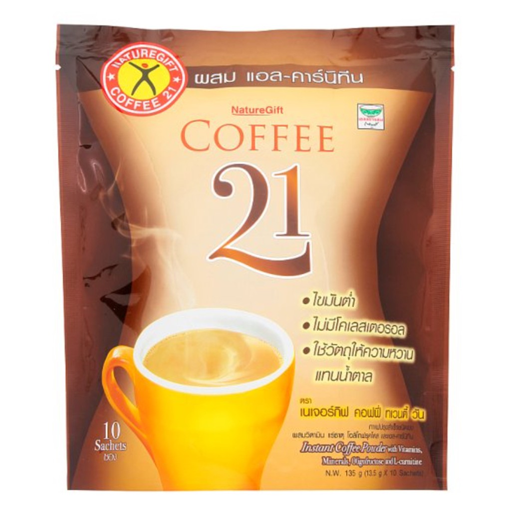 Naturegift Coffee Twenty One 13.5 g x 10 sachets เนเจอร์กิฟกาแฟทเวนตี้วัน 13.5 กรัม x 10 ซอง