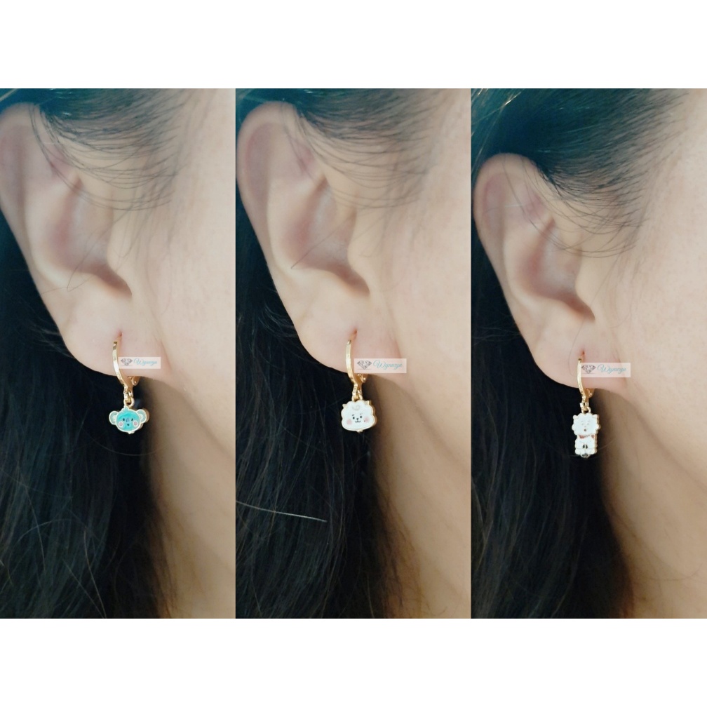 Meilyn Mt Gold Children& 39;s ต่างหูหนีบ Variant BT21 ATE528 ATE529 ATE530