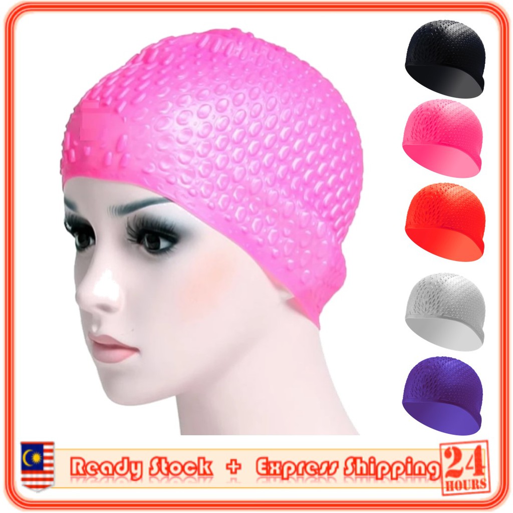 MILANDO Sport Adult Soft Silicon Swim Cap Shark Waterproof Stretching Swim Hat 游