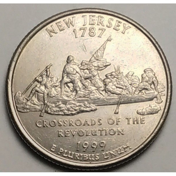 สหรัฐอเมริกา (USA), ปี 1999, 25 Cents รัฐนิวเจอร์ซีย์ (New Jersey), ชุด 50 รัฐของสหรัฐอเมริกา