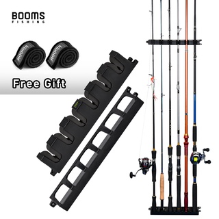 Booms Fishing WV2 ชั้นวางคันเบ็ดตกปลา แนวตั้ง ชนิด 6 ช่อง แบบติดผนัง สำหรับโรงรถ