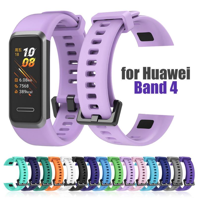 สายนาฬิกาข้อมือซิลิโคนสําหรับ Huawei Honor Band 5 4 Smart Watchband