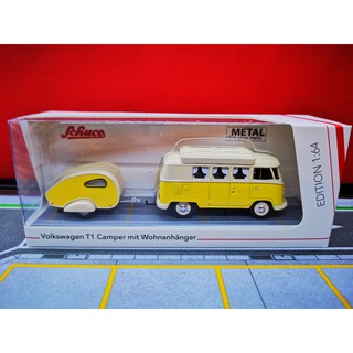 Schuco / Volkswagen VW T1 Camper with trailer
