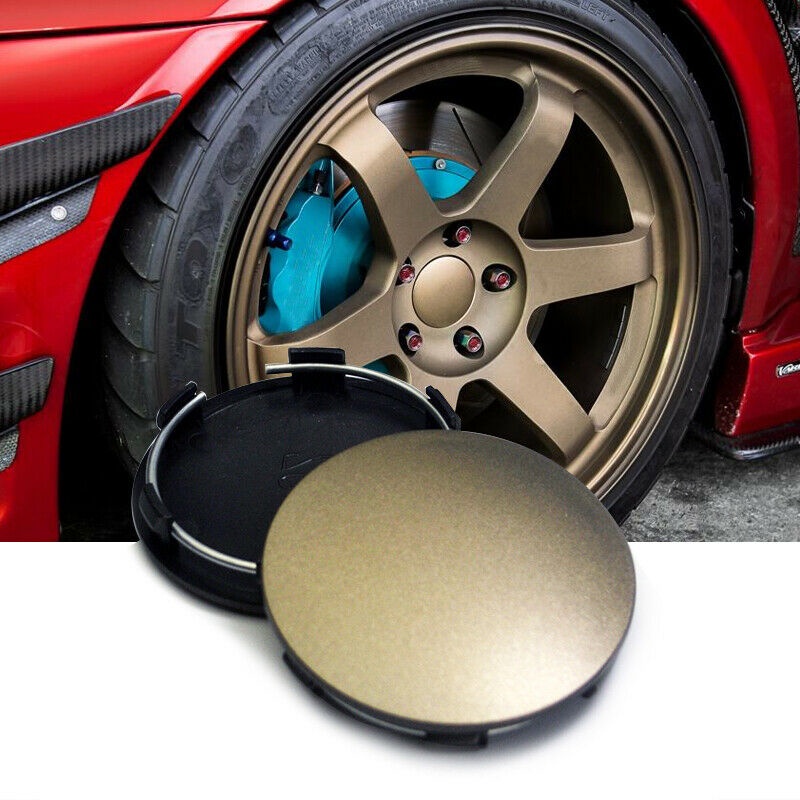 HOSHER 4 ชิ้น 62 มิลลิเมตรสีน้ําตาลเงินสีดํารถศูนย์ล้อ Hub สําหรับ Rays Volk Racing TE37 CE28 RE30 C