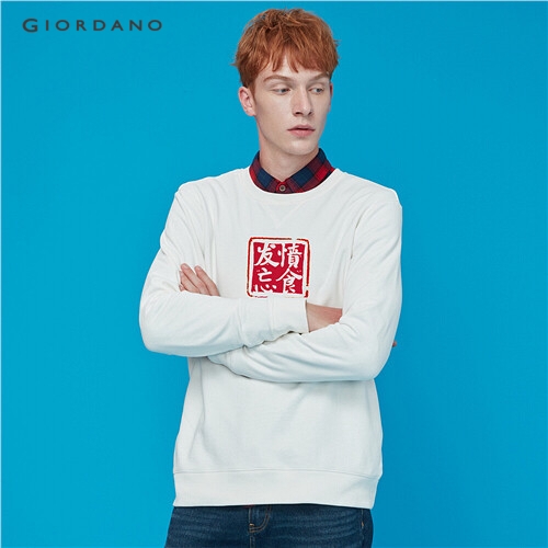 GIORDANO MEN Printed crewneck sweatshirt 91099703