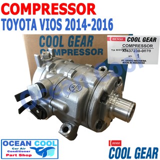 คอมเพรสเซอร์ วีออส 2014 - 2016 10SE13C COM0052 COOL GEAR รหัส XI437230-00704W compressor TOYOTA VIOS คอมแอร์รถยนต์ คอม