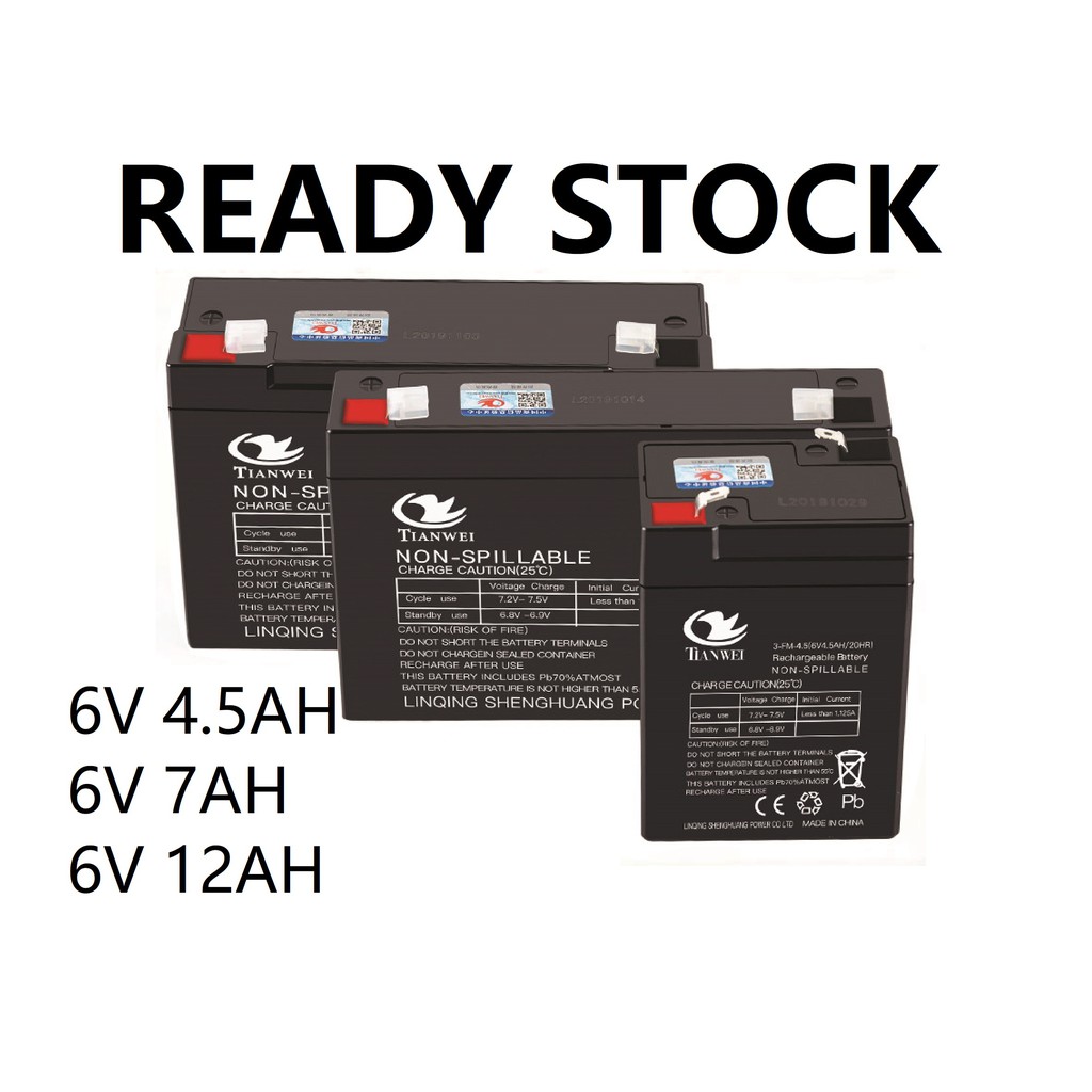 Rechargeable Battery 6V 4.5AH /  6V 7AH / 6V 12AH / Toy Car Battery 6vQ3