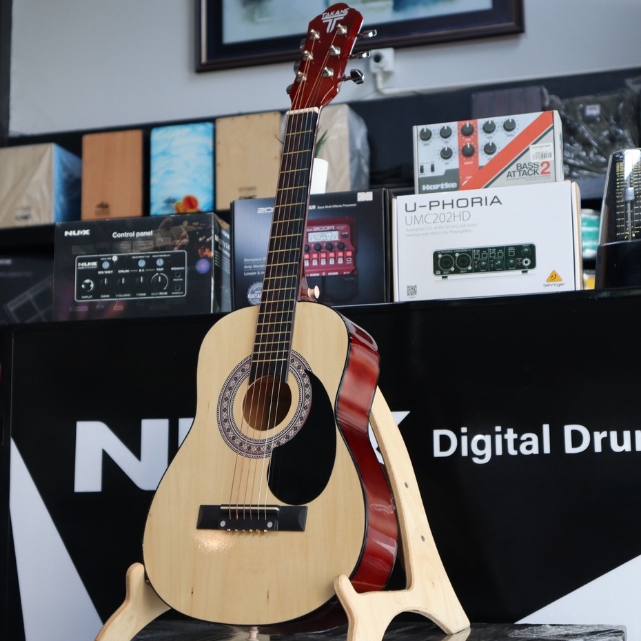 [รุ่นขายดี-📸] กีตาร์โปร่ง Takane ทาคาเนะ 30 นิ้ว เลือกสีได้ พร้อมเซตของแถม พกพาง่าย ฟรี ปิ๊ก3อัน ใบคอร์ด ปิ๊กกาด(คละแบบ)