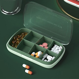 Portable Travel 7 Compartment Large Capacity Sealed Medicine Pill Box Vitamins Dispenser Container Bekas Ubat Pill Tablet Splitter Divide Storage Case