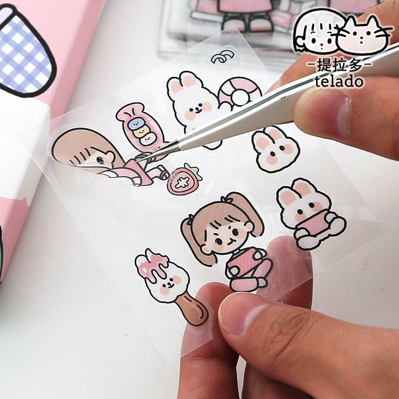 พร้อมส่งจากไทย สติกเกอร์​ลายน่ารักกันน้ำ สติกเกอร์Tirado Bunny สามารถติดบนวัตถุต่างต่าง​ ติดขวดแอลกอฮอล์