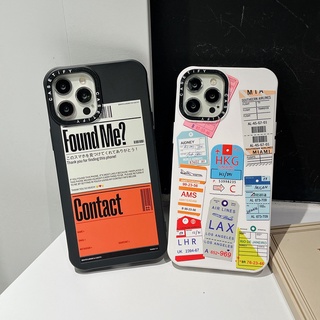 Casetify เคสโทรศัพท์ ซิลิโคนนิ่ม ลายฉลาก boarding Pass Found Me สําหรับ For iPhone 14 Plus 14Pro 11 12 13 X XS XR Pro Max