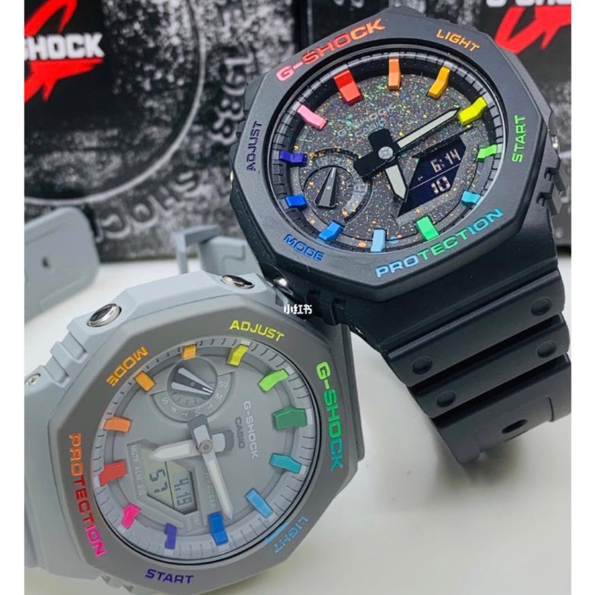 เหมาะสําหรับ G-SHOCK GA-2100 Rainbow Series นาฬิกาแฟชั่นดิจิตอลกีฬา Led ผู้หญิงผู้ชายนาฬิกาข้อมือเรซ