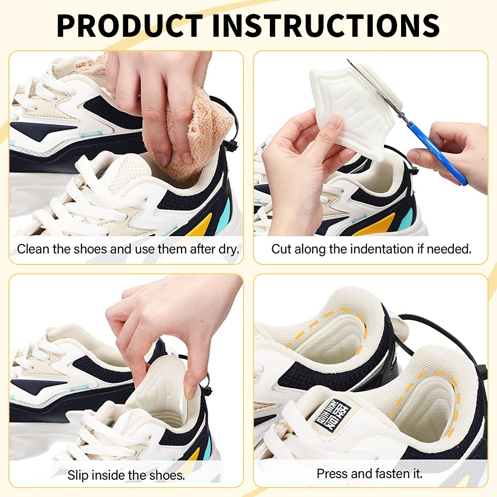 แผ่นแปะส้นเท้า ปรับขนาดได้ 1 คู่ สําหรับรองเท้ากีฬา - รูปที่ 6