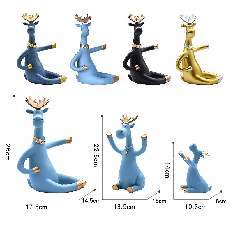 3pcsset Elk Wine Racks Beer Holder Deer Miniature Figurines Standing Whiskey Red Wine Bottle