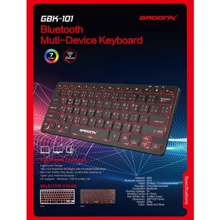 GADONX GBK-101 คีย์บอร์ดบลูธูท Bluetooth Muti-Device Keyboard สินค้ารับประกัน 1 ปี