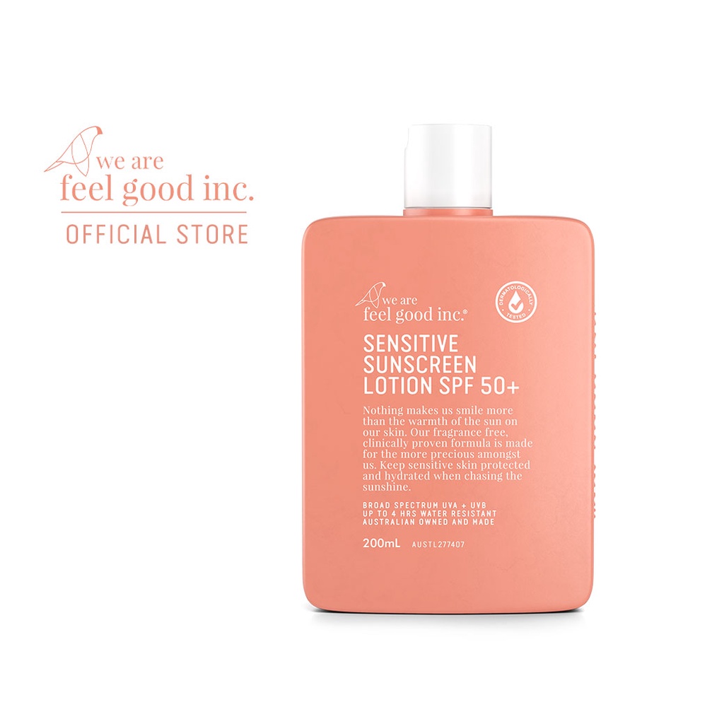 We Are Feel Good Inc : Sensitive Sunscreen Lotion SPF50+ โลชั่นกันแดดสูตรอ่อนโยน SPF 50+ ขนาด 200ml.