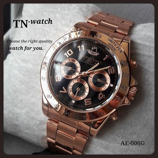 นาฬิกาแฟชั่น amarican eagle รุ่น AE-006G ดำ