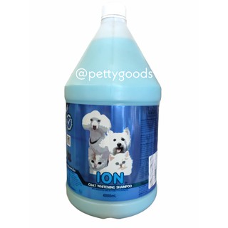 ION แชมพูสมุนไพร สูตรอัญชัน เพิ่มความขาวของสีขน สุนัขและแมว ขนยาว Coat Whitening Shampoo 4000ml
