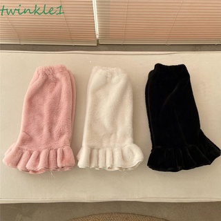 Twinkle1 ถุงเท้าบูท หุ้มกํามะหยี่ น่ารัก สีพื้น สําหรับผู้หญิง