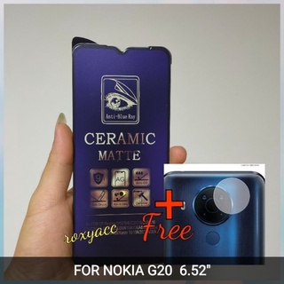 Nokia G20 กระจกนิรภัยเซรามิก เนื้อแมตต์ ป้องกันน้ํามัน และกล้องกันรอยขีดข่วน