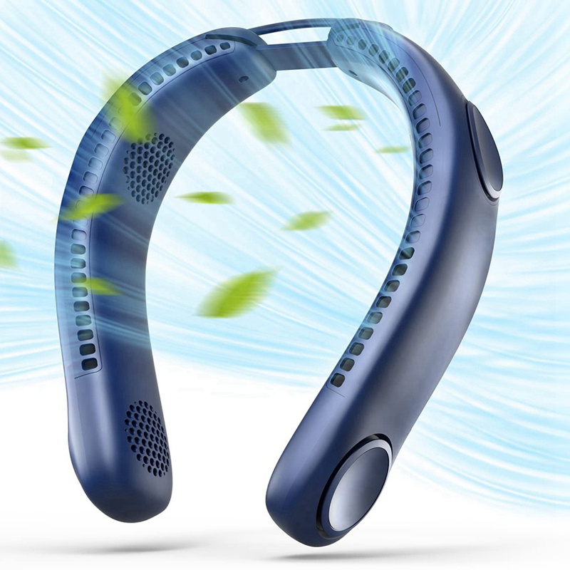Portable Neck Fan, Strong Wind Bladeless Fan, Hands Free Cooling Personal Fan, Rechargeable Battery 