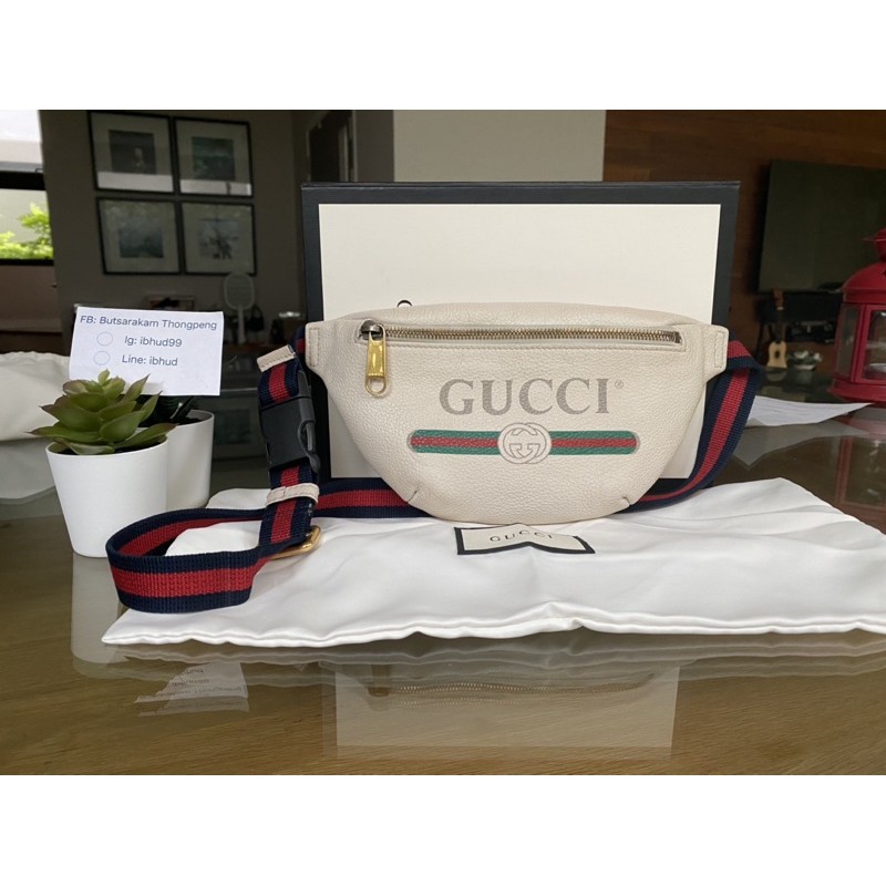Gucci print leather belt bag small size