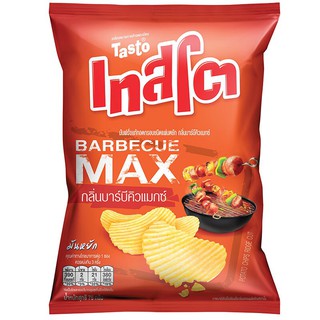 เทสโตมันฝรั่งแผ่นหยักบาร์บีคิว 75กรัม Tasto BBQ Potato Chips 75g.