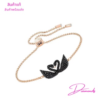 กำไลข้อมือ Swarovski Iconic Swan Bracelet , Black , Rose Gold Tone Plated หงษ์ สวารอฟสกี้ ของแท้ 100% พร้อมส่ง