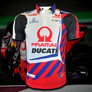 เสื้อโปโล Polo Shirt MotoGP Pramac Ducati เสื้อโปโลโมโตจีพี พราแม็ค ดูคาติ #MG0007 รุ่น โยฮันน์ ซาร์โก้#5 ไซส์ S-5XL