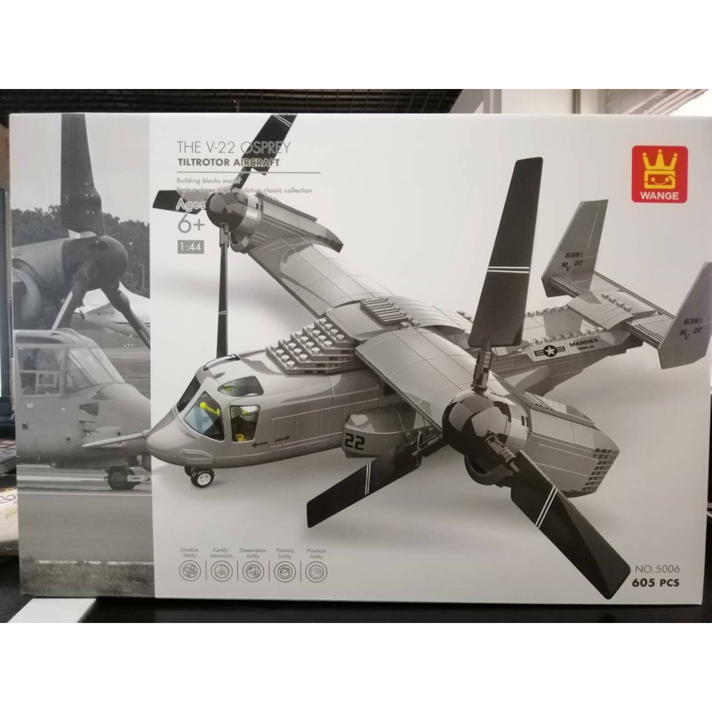 ประกอบเครื่องบินรุ่น WANGE 5006 รุ่น US V-22 OSPREY TILTRTOR AIRCRAFT 1:44